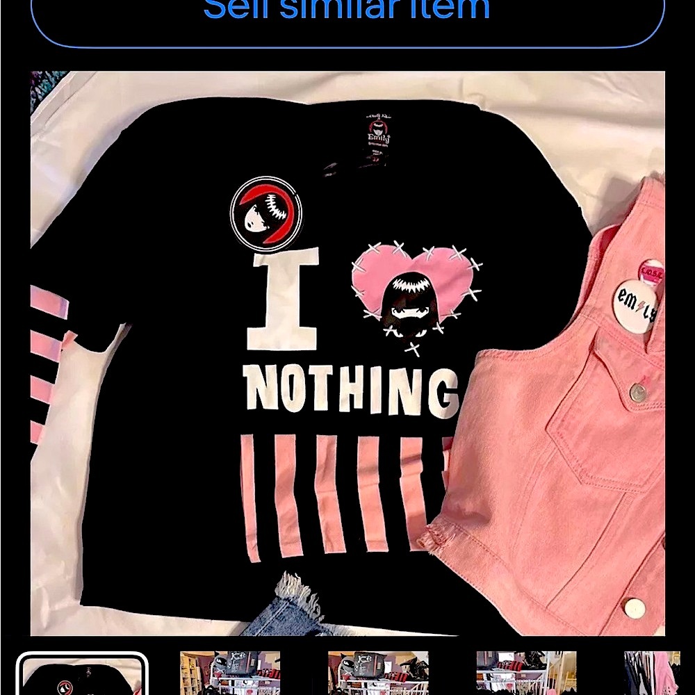 Black and Pink Emily the Strange Graphic Shirt
